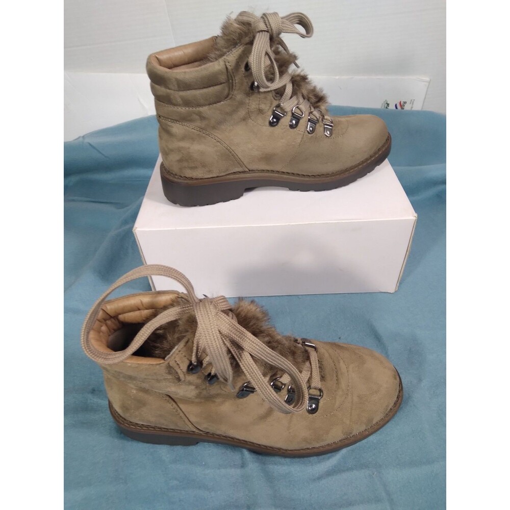 Spirit Textile Upper W Fur Trim Lace-Up Boots 7.5